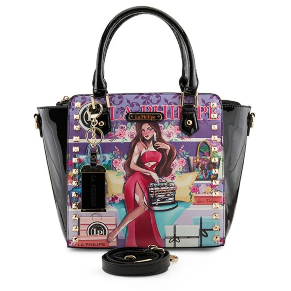 La Philipe Satchel Handbag - Womens Purse - Large - NWT - PU Leather